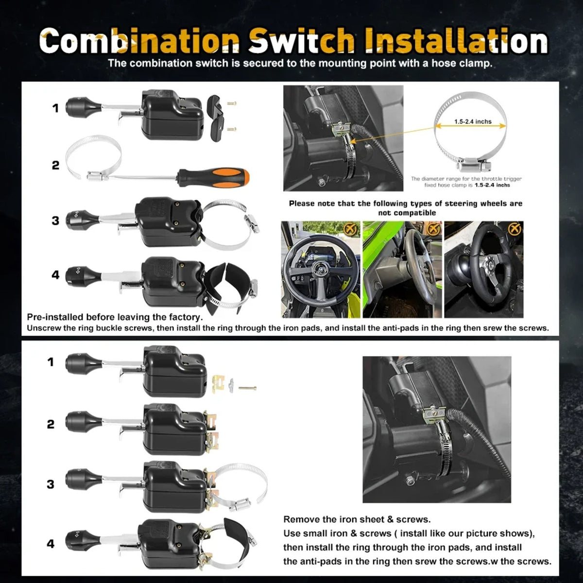 Pre-Wired Turn Signal Kit with 110 dB Horn & Column Switch for UTV & SXS – view 6