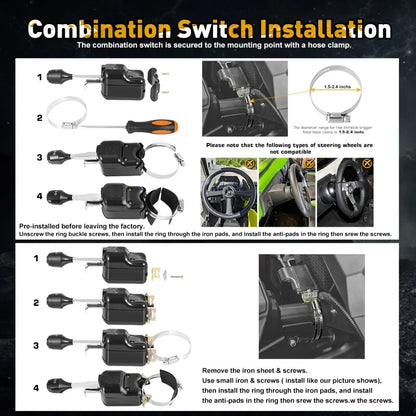 Pre-Wired Turn Signal Kit with 110 dB Horn & Column Switch for UTV & SXS – view 6