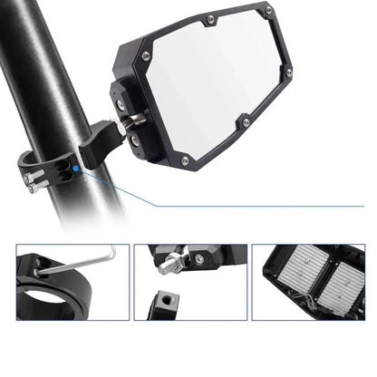 Side Mirrors with LED Spotlights for 1.75–2 in Roll Bars – view 6