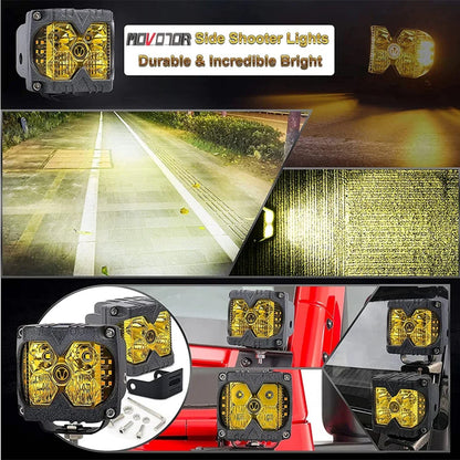 Side Shooter LED Pods with Amber Strobe (Pair) for UTV & SXS – view 3