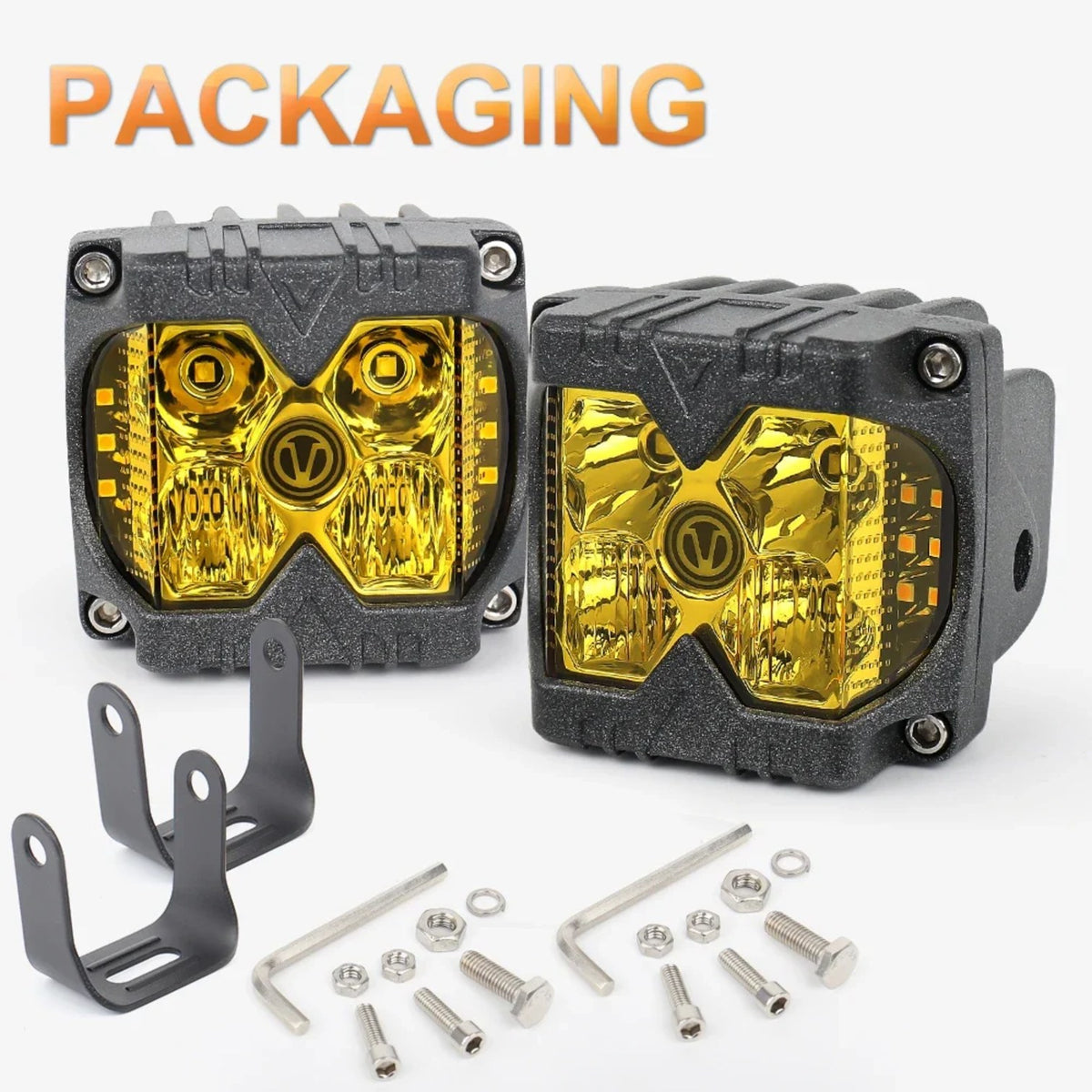 Side Shooter LED Pods with Amber Strobe (Pair) for UTV & SXS – view 7