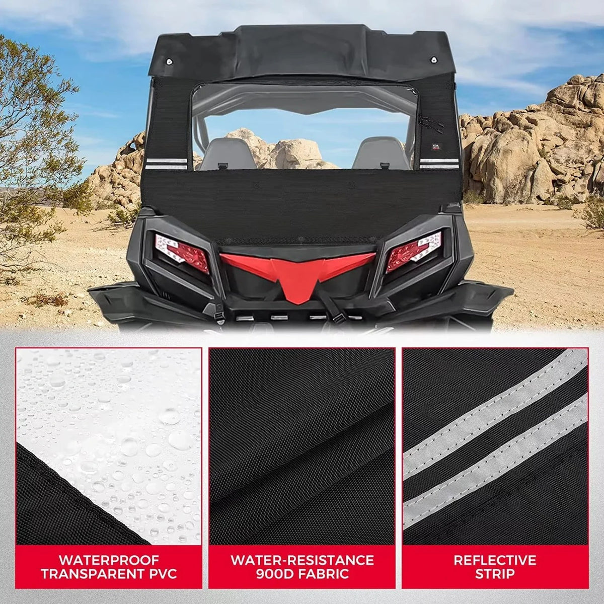 Soft Rear Windshield for CFMOTO ZForce 800 & 500 – view 6