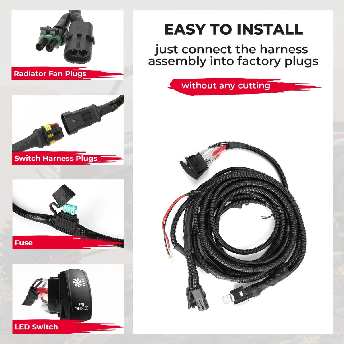 Fan Override Switch Kit with Relay for Can-Am & Polaris – view 4