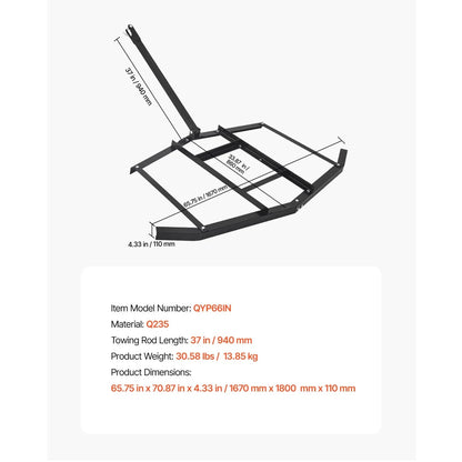 Tow-Behind Steel Drag Harrow for UTV & ATV – view 7