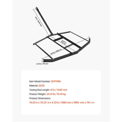 Tow-Behind Steel Drag Harrow for UTV & ATV – view 9