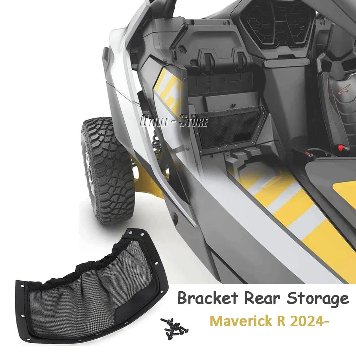 Front Seat Back Mesh Storage Net for Can-Am Maverick R – view 2