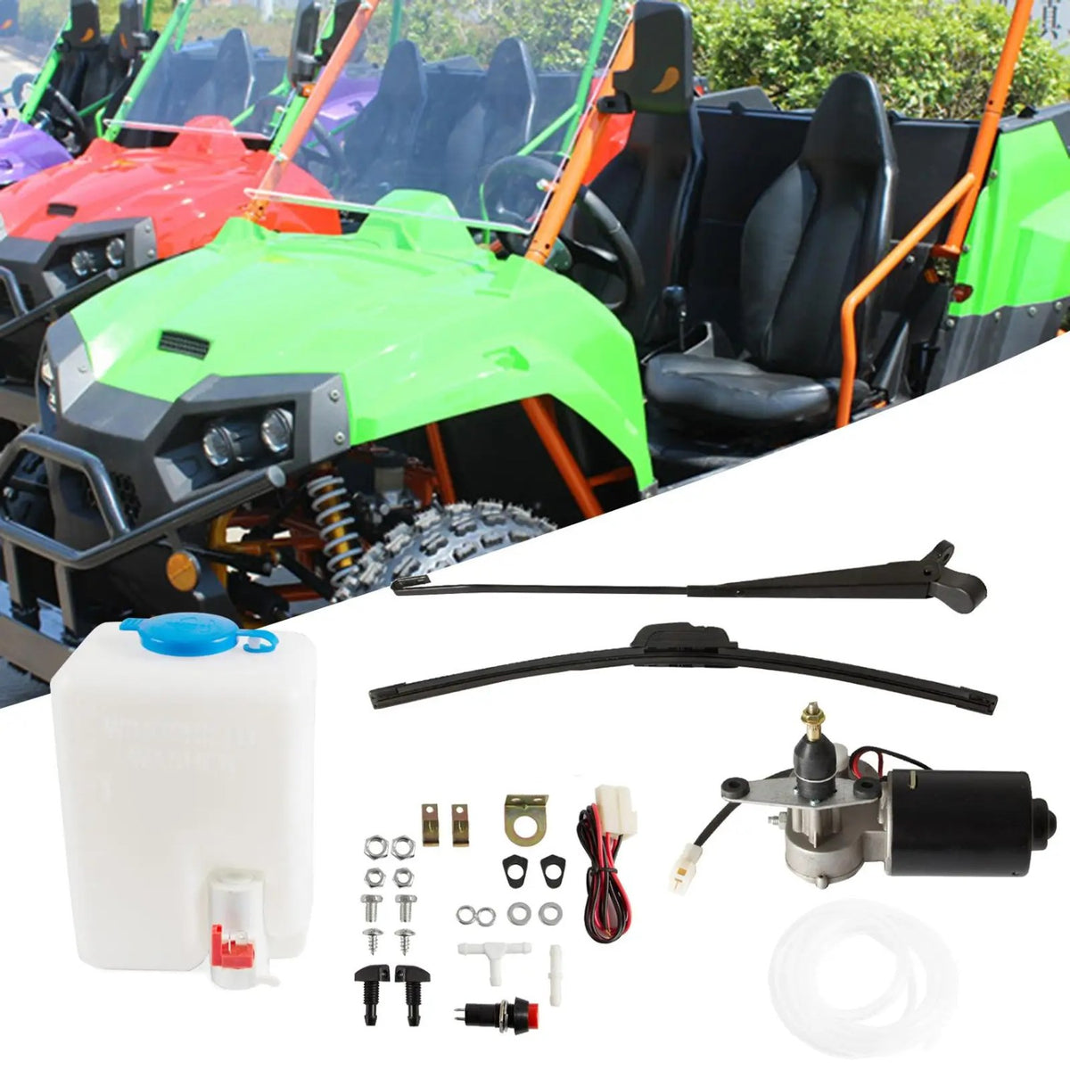 Electric Windshield Wiper Kit with Washer Pump, 12V, for UTV & SXS – view 4
