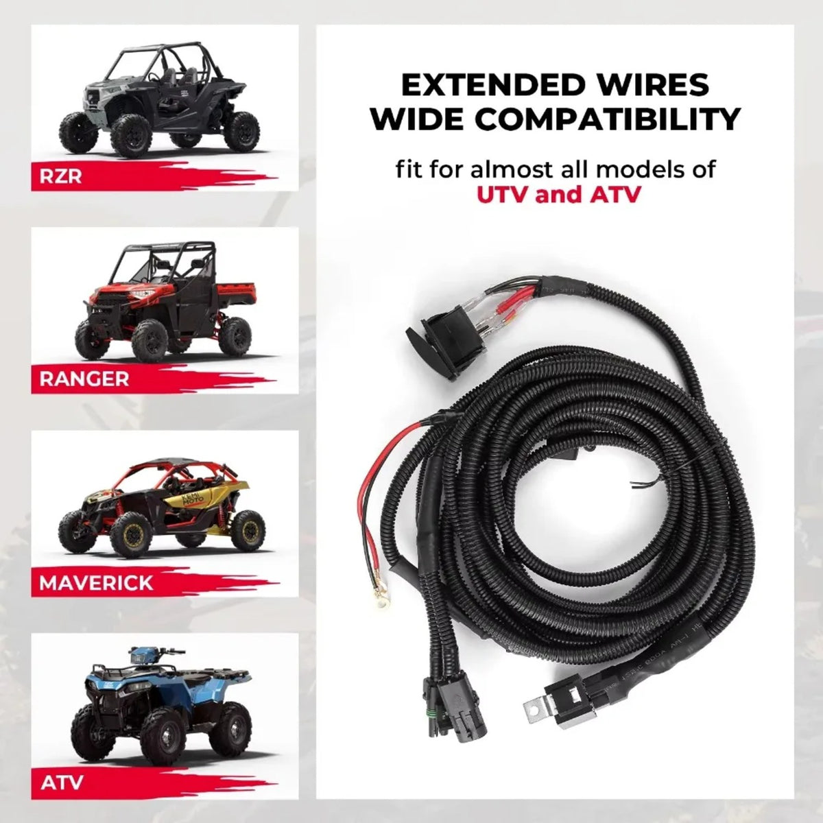 Fan Override Switch Wiring Harness with Relay for UTV & SXS – view 4