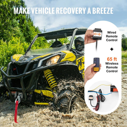 4,000 lb Electric Winch with Steel Cable & Wireless Remote for UTV & SXS – view 5