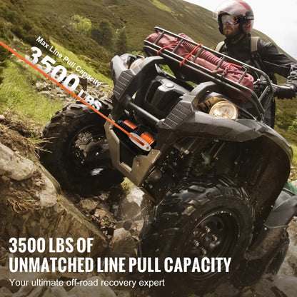 3,500 lb Electric Winch with Synthetic Rope & Aluminum Fairlead for UTV & SXS – view 2