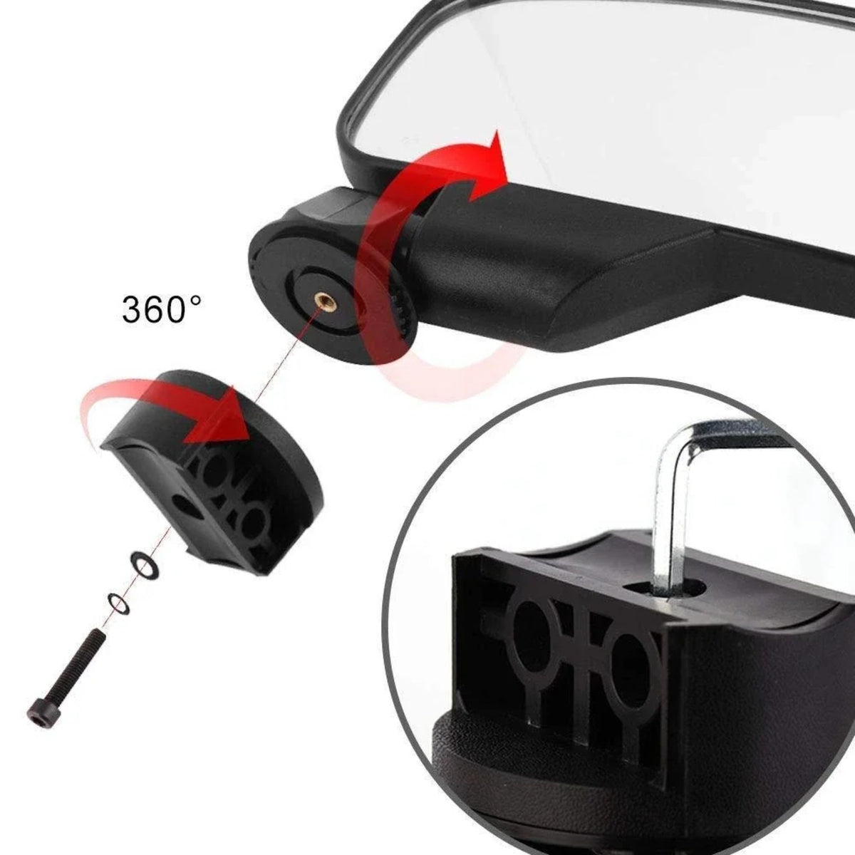 Rearview Side Mirrors for 1.75–2 in Roll Bars for Arctic Cat, Yamaha YXZ & Polaris RZR – view 4