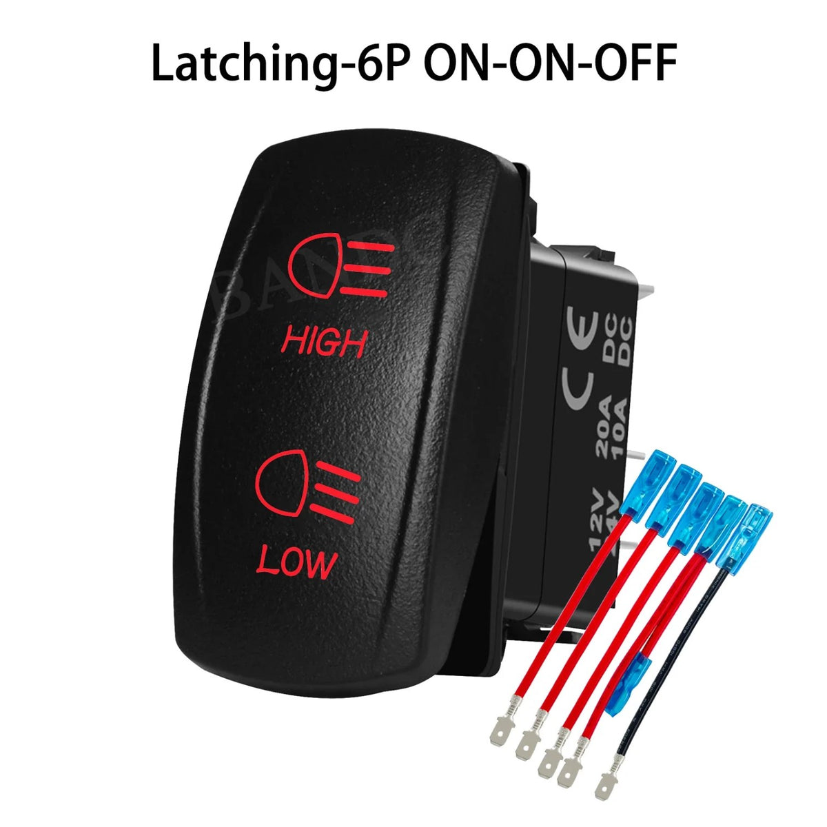 High/Low Beam Headlight Rocker Switch with Wires for UTV & SXS – view 13