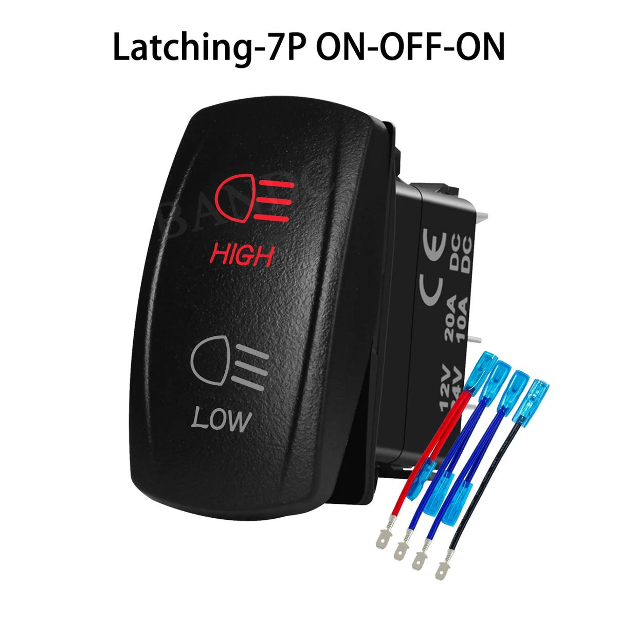 High/Low Beam Headlight Rocker Switch with Wires for UTV & SXS – view 14