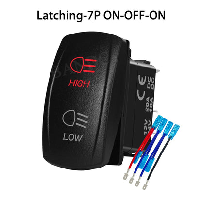 High/Low Beam Headlight Rocker Switch with Wires for UTV & SXS – view 14
