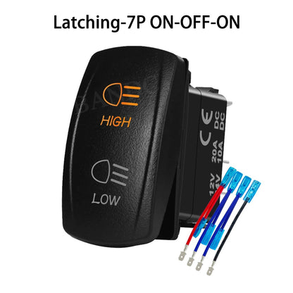 High/Low Beam Headlight Rocker Switch with Wires for UTV & SXS – view 15