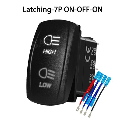 High/Low Beam Headlight Rocker Switch with Wires for UTV & SXS – view 16