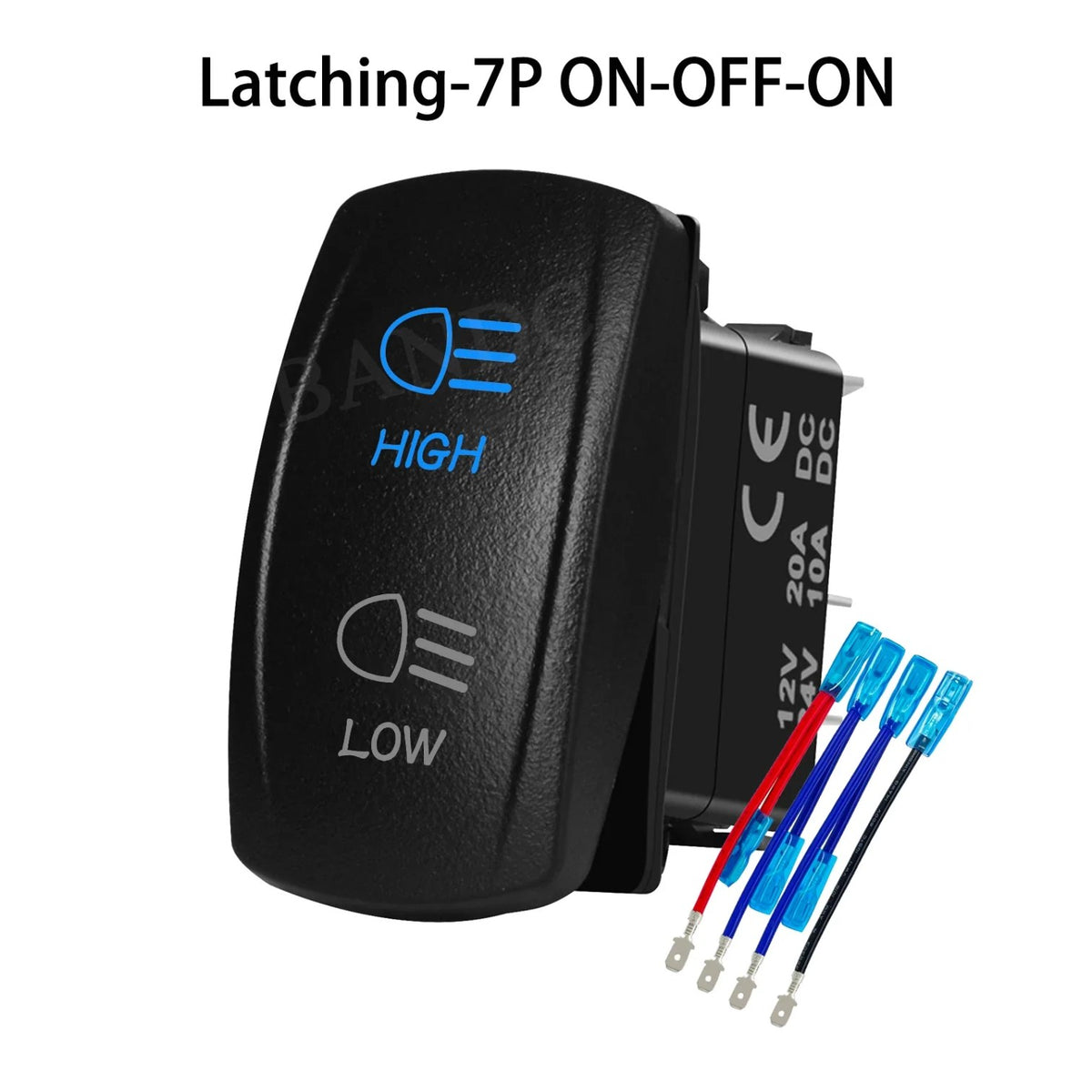 High/Low Beam Headlight Rocker Switch with Wires for UTV & SXS – view 7