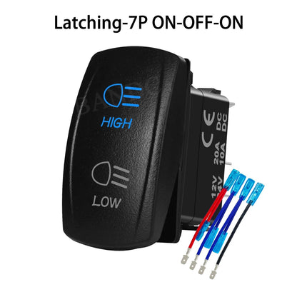 High/Low Beam Headlight Rocker Switch with Wires for UTV & SXS – view 7