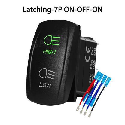 High/Low Beam Headlight Rocker Switch with Wires for UTV & SXS – view 8