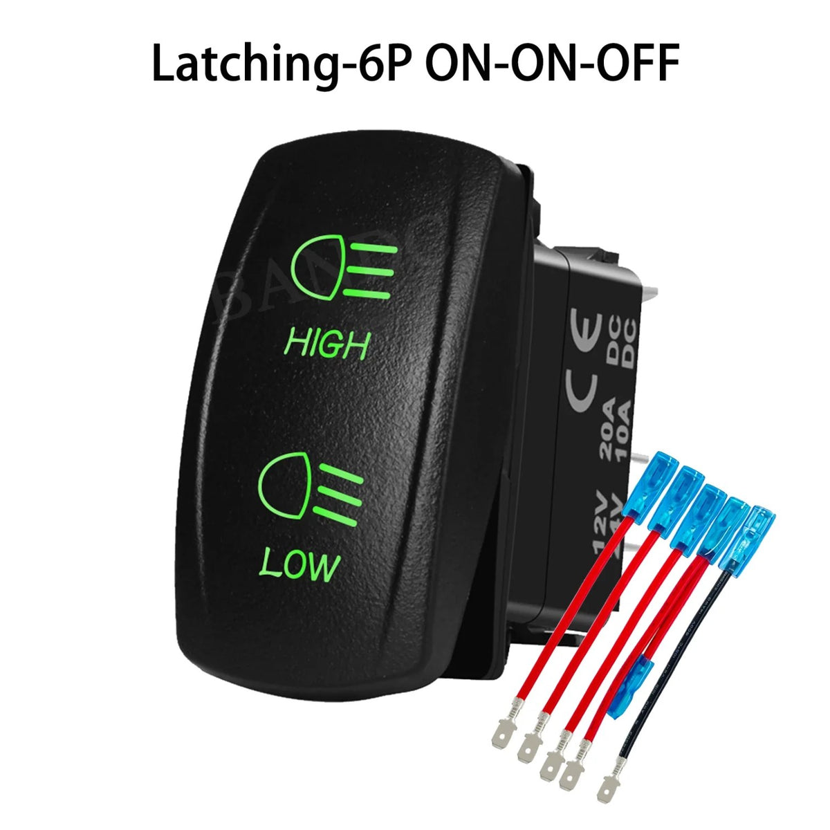 High/Low Beam Headlight Rocker Switch with Wires for UTV & SXS – view 9
