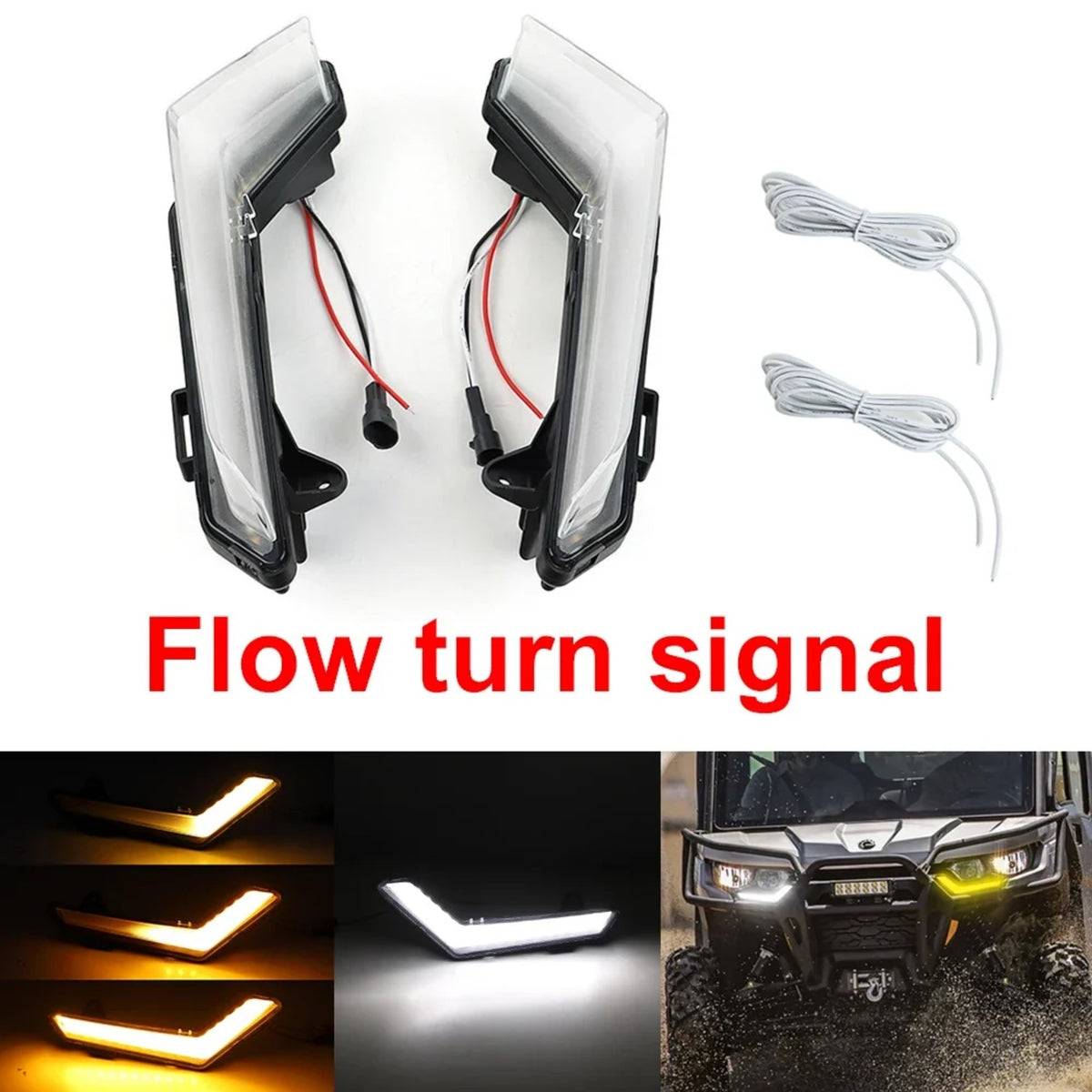 Front LED Signature Turn Signal Lights for Can-Am Defender & Commander MAX – view 9