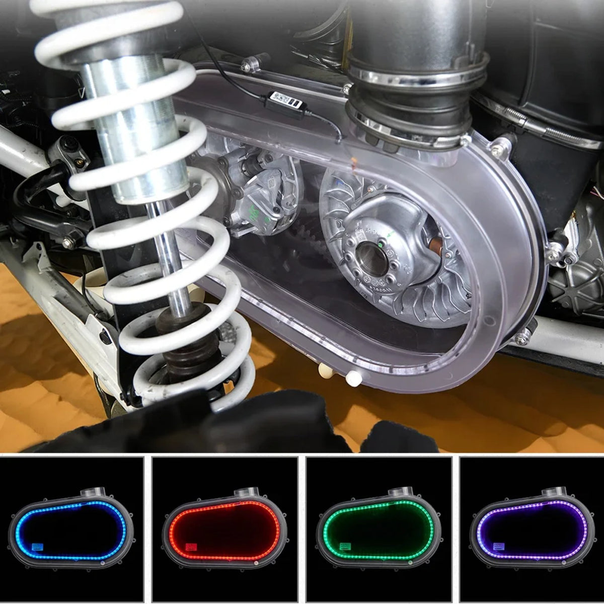 RGB LED Clear CVT Outer Clutch Cover 420212505 for Can-Am Maverick X3 – view 2