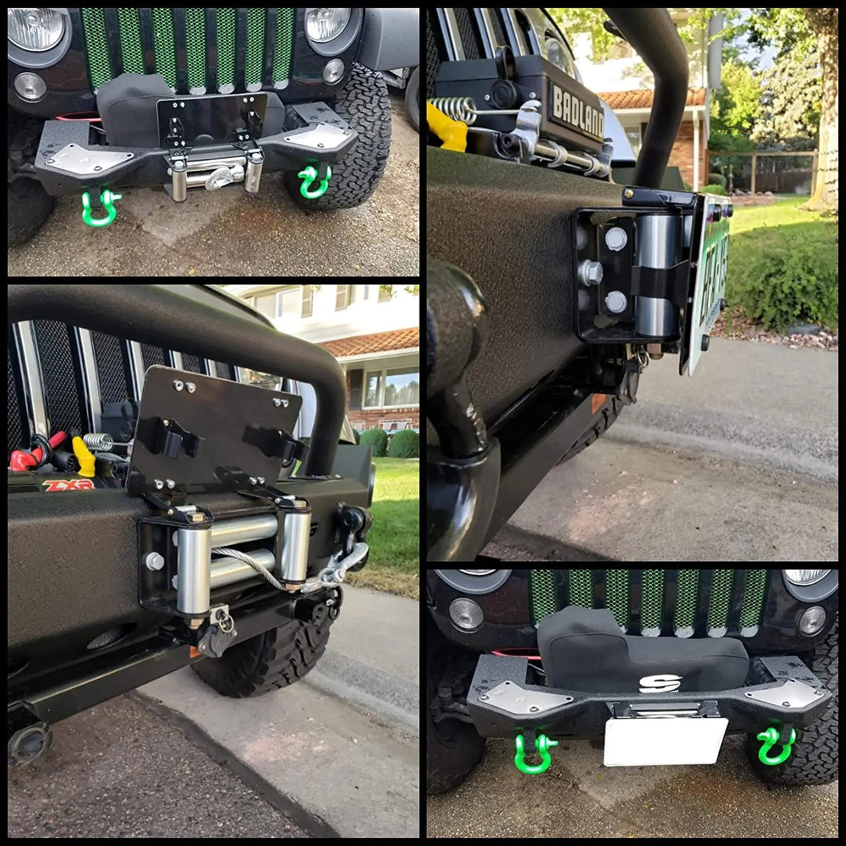 Flip-Up License Plate Mount for Roller Fairlead for UTV & SXS – view 3
