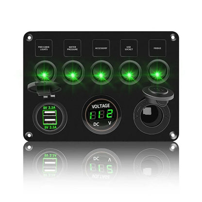 8-Gang Rocker Switch Panel with USB & Voltmeter for UTV & SXS – view 6