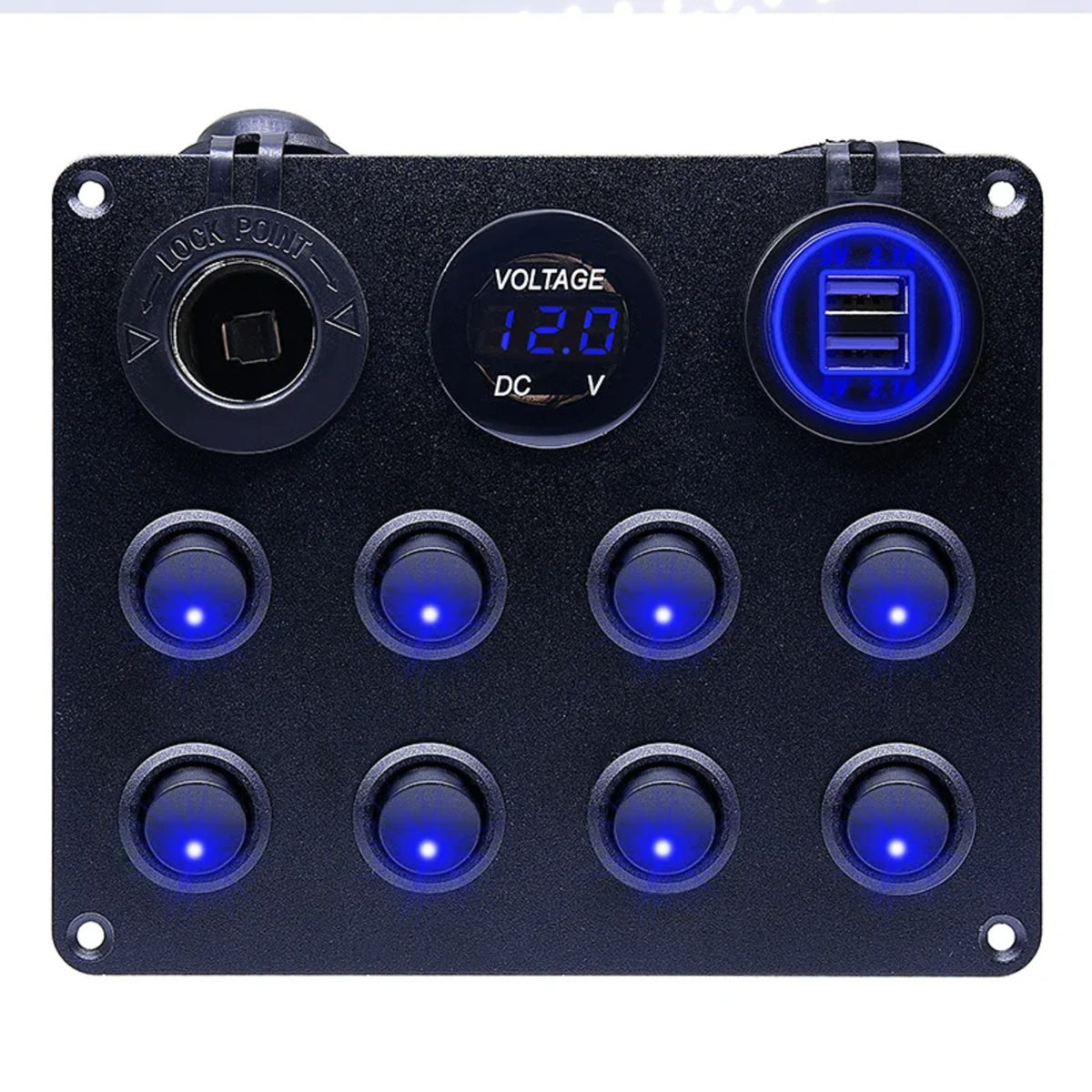 8-Gang Rocker Switch Panel with USB & Voltmeter for UTV & SXS – view 7