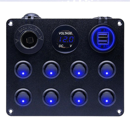 8-Gang Rocker Switch Panel with USB & Voltmeter for UTV & SXS – view 7