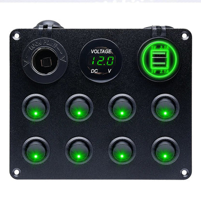 8-Gang Rocker Switch Panel with USB & Voltmeter for UTV & SXS – view 9
