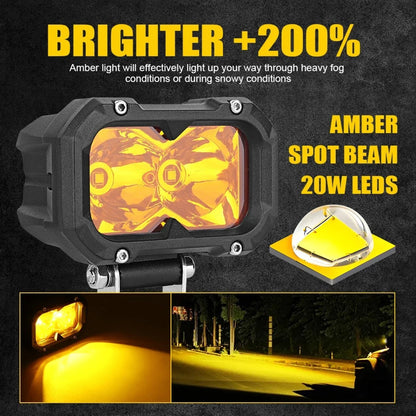 Amber LED Fog Cube Lights (Pair) for UTV & SXS – view 2