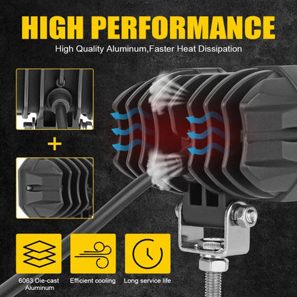 Amber LED Fog Cube Lights (Pair) for UTV & SXS – view 3