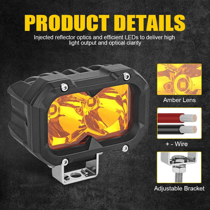 Amber LED Fog Cube Lights (Pair) for UTV & SXS – view 4