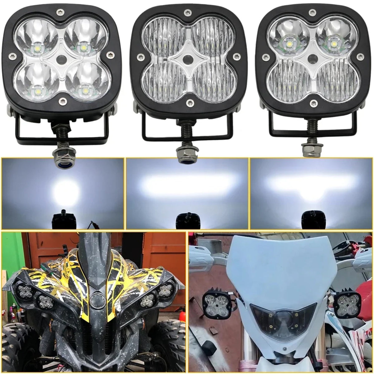 3-Inch 40W LED Work Lights, Spot/Flood Combo for UTV & SXS – view 2