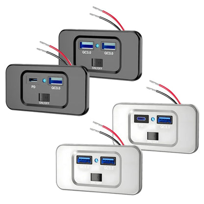 30W USB-C PD & QC3.0 USB Outlet Panel for UTV & SXS – view 2