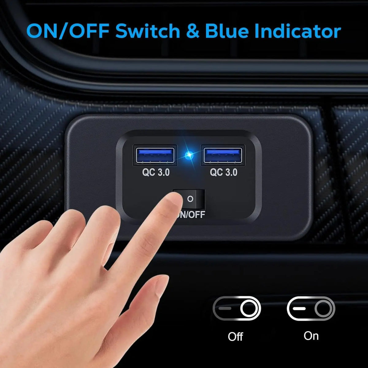 30W USB-C PD & QC3.0 USB Outlet Panel for UTV & SXS – view 4