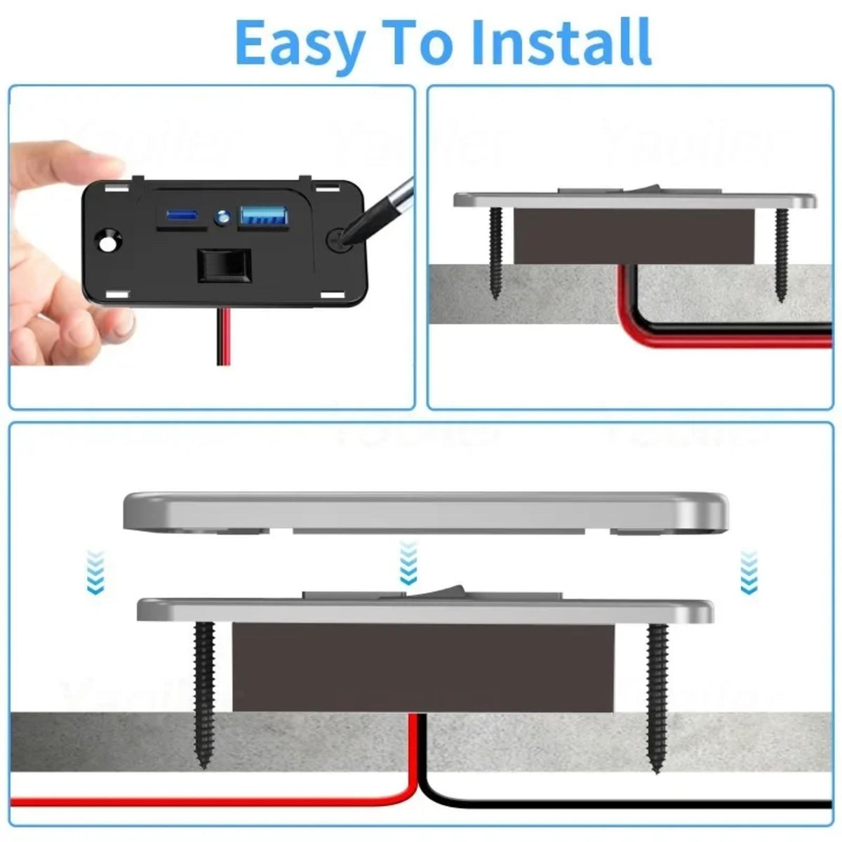 30W USB-C PD & QC3.0 USB Outlet Panel for UTV & SXS – view 6