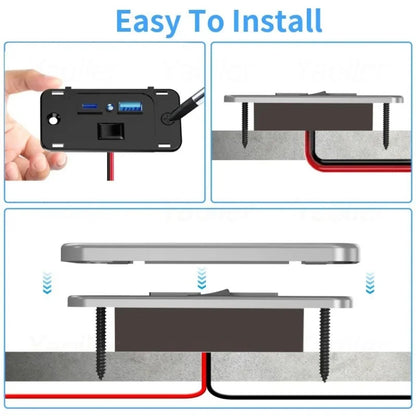 30W USB-C PD & QC3.0 USB Outlet Panel for UTV & SXS – view 6