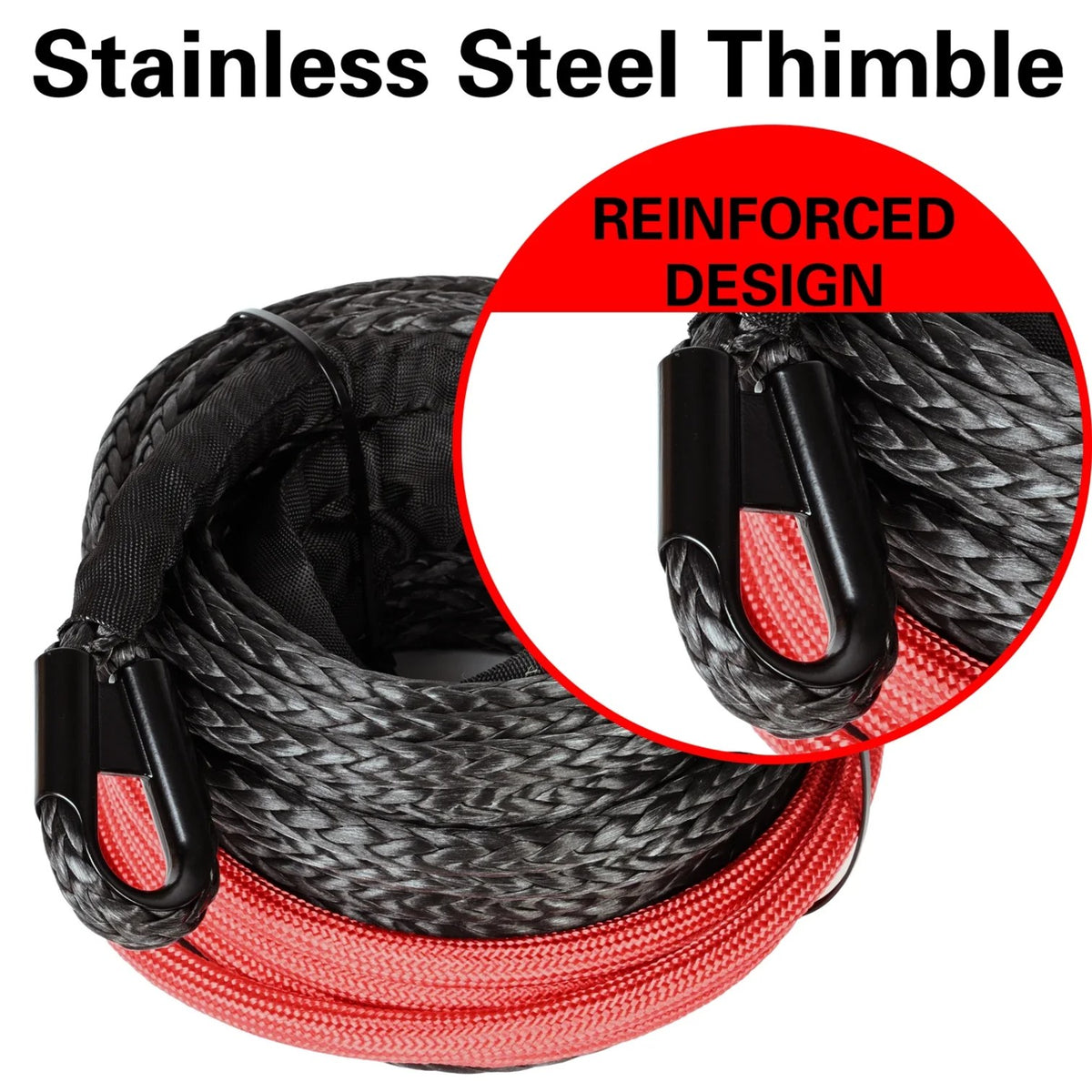 10mm x 26m Synthetic Winch Rope, 22,000 lb, for UTV & SXS – view 5