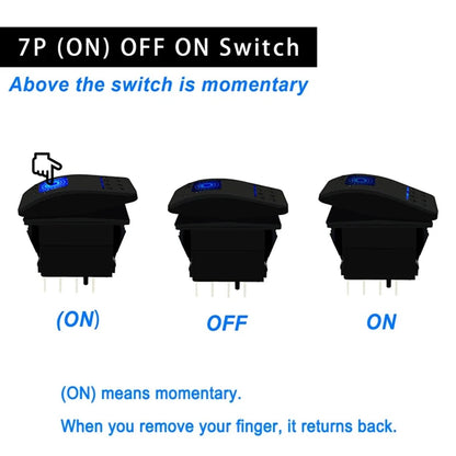 Waterproof Rocker Switch with Blue LED, 12V/24V, for UTV & SXS – view 4