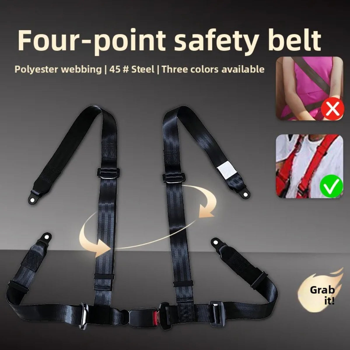 4-Point Quick-Release Racing Harness for UTV & SXS – view 3