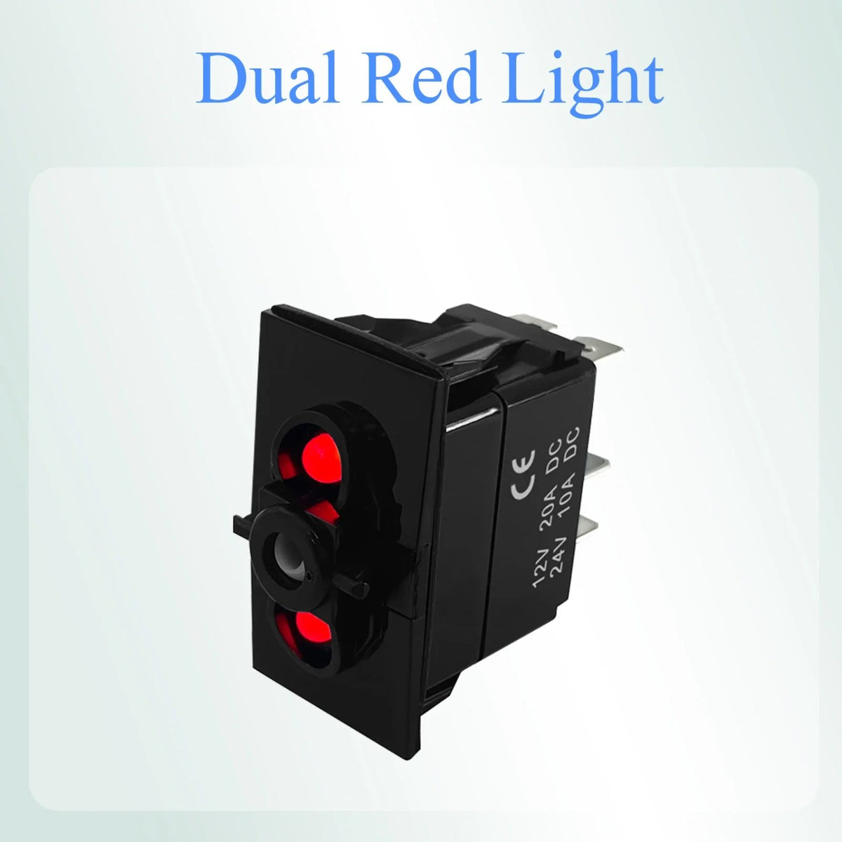 Momentary Horn Rocker Switch with Red LED, 12V 20A – view 3