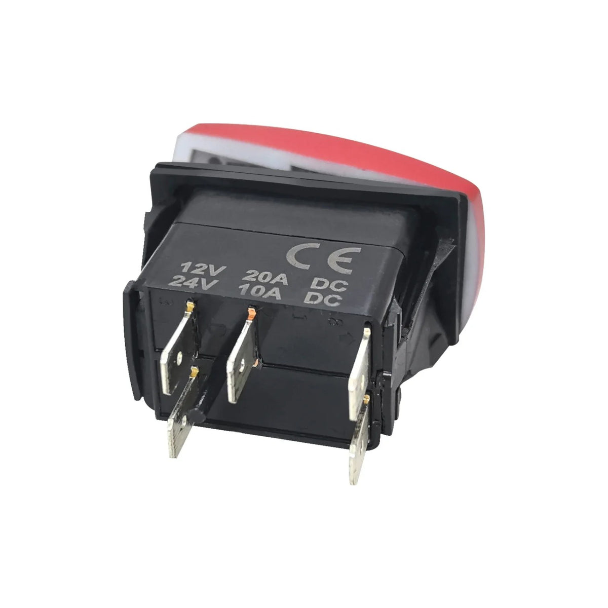 Momentary Horn Rocker Switch with Red LED, 12V 20A – view 4