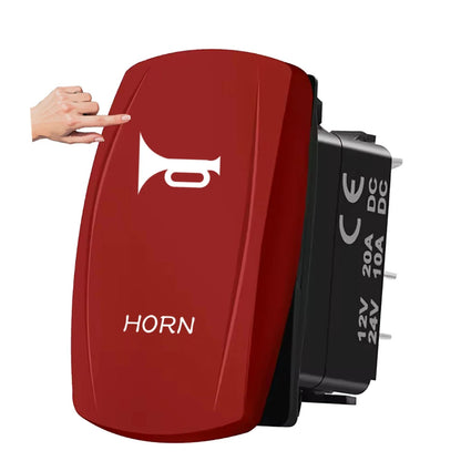 Momentary Horn Rocker Switch with Red LED, 12V 20A – view 7
