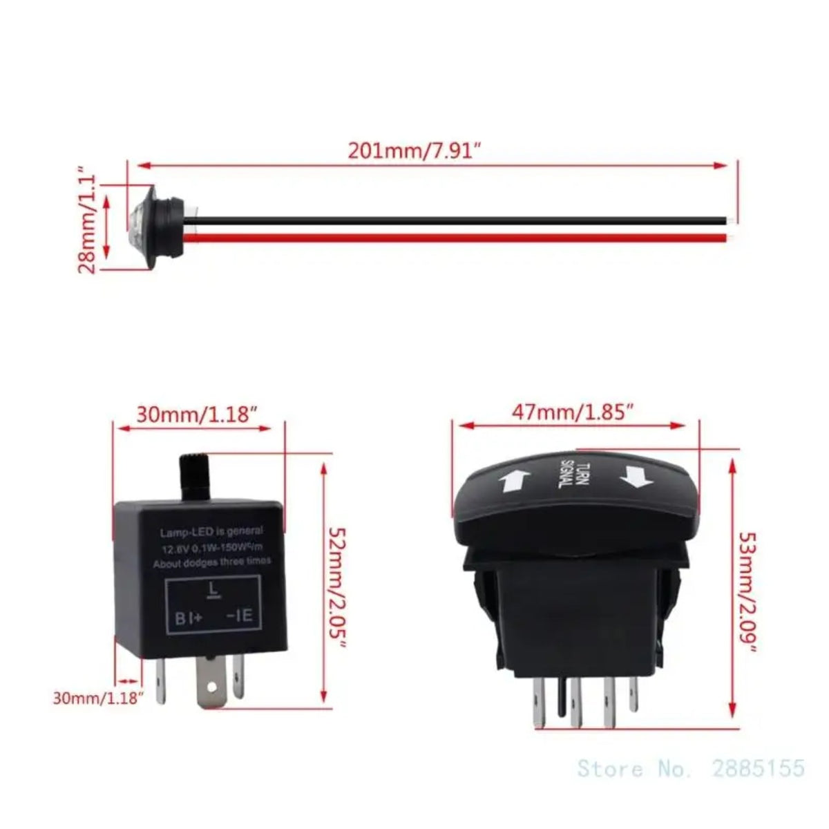 Street Legal Turn Signal Kit with Horn & Rocker Switches for UTV & SXS – view 6