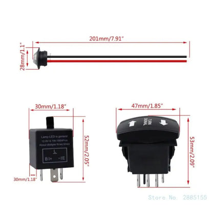 Street Legal Turn Signal Kit with Horn & Rocker Switches for UTV & SXS – view 6