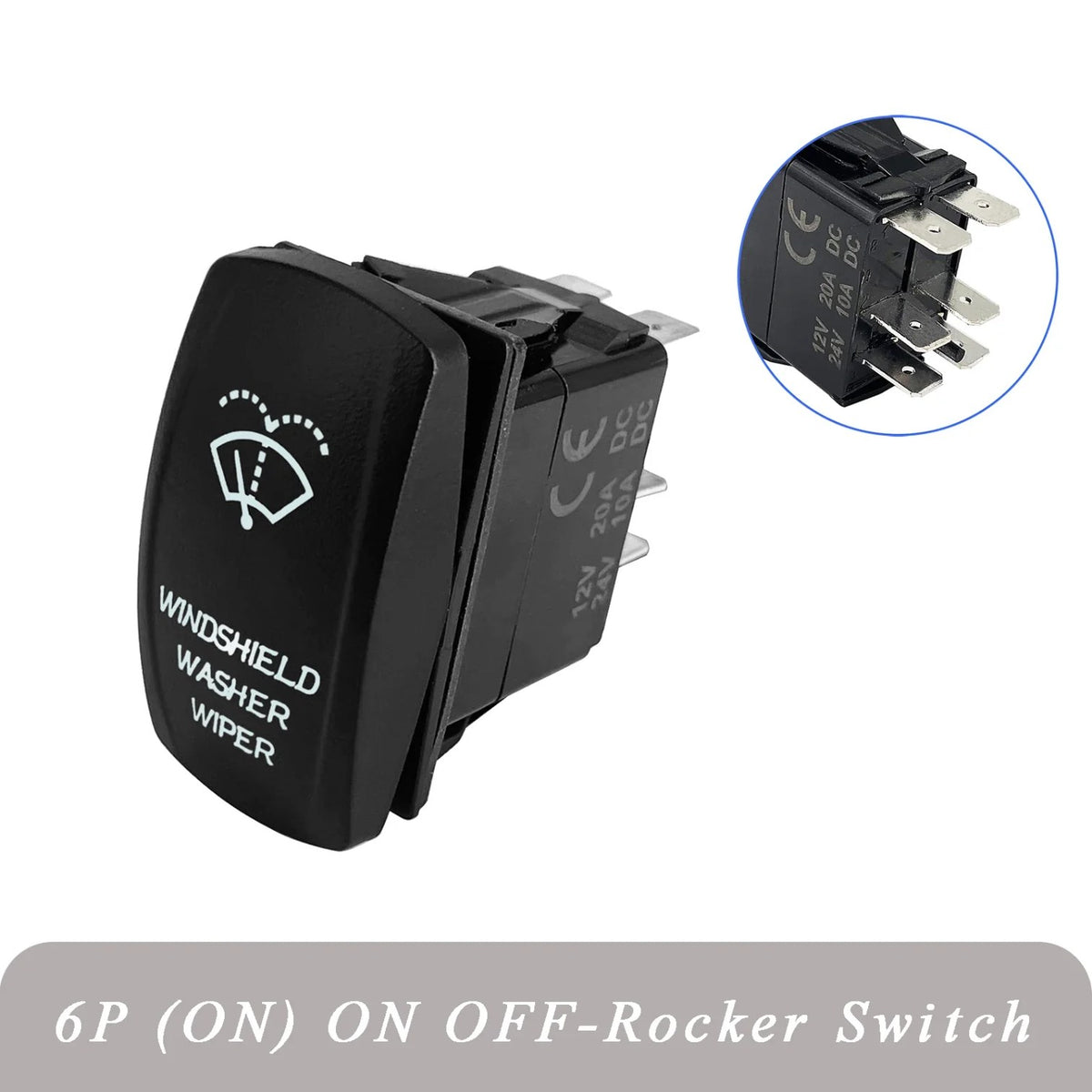Windshield Wiper Washer Rocker Switch, 3-Position, 12V – view 12