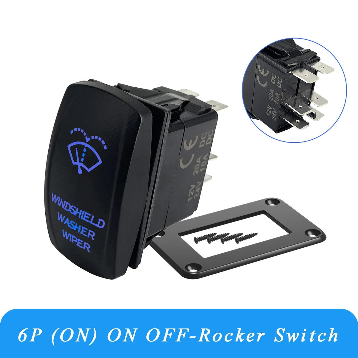 Windshield Wiper Washer Rocker Switch, 3-Position, 12V – view 13