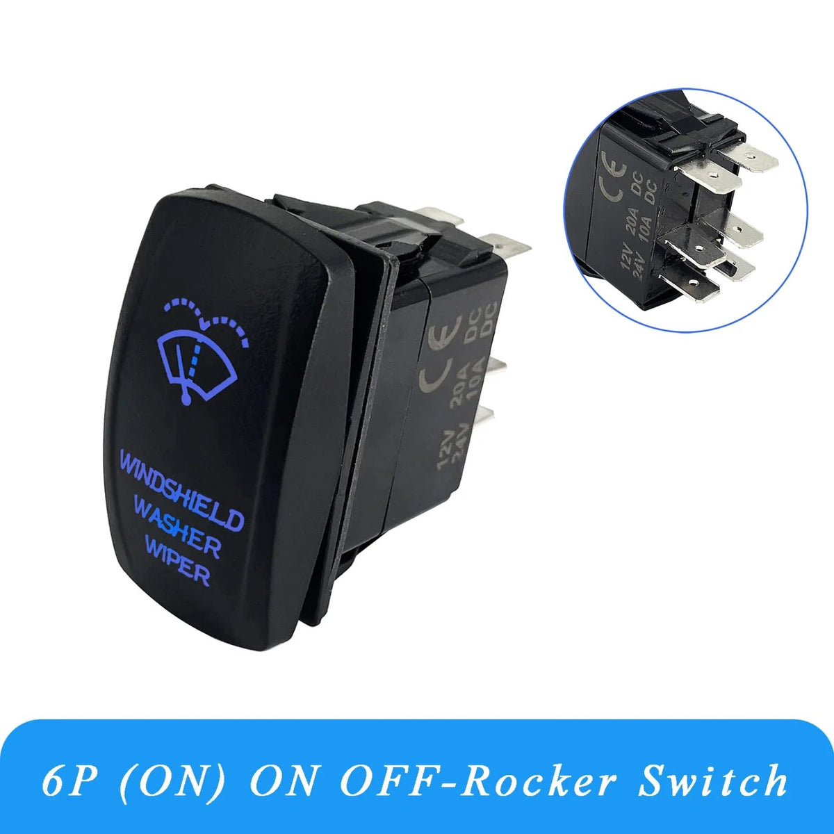Windshield Wiper Washer Rocker Switch, 3-Position, 12V – view 6